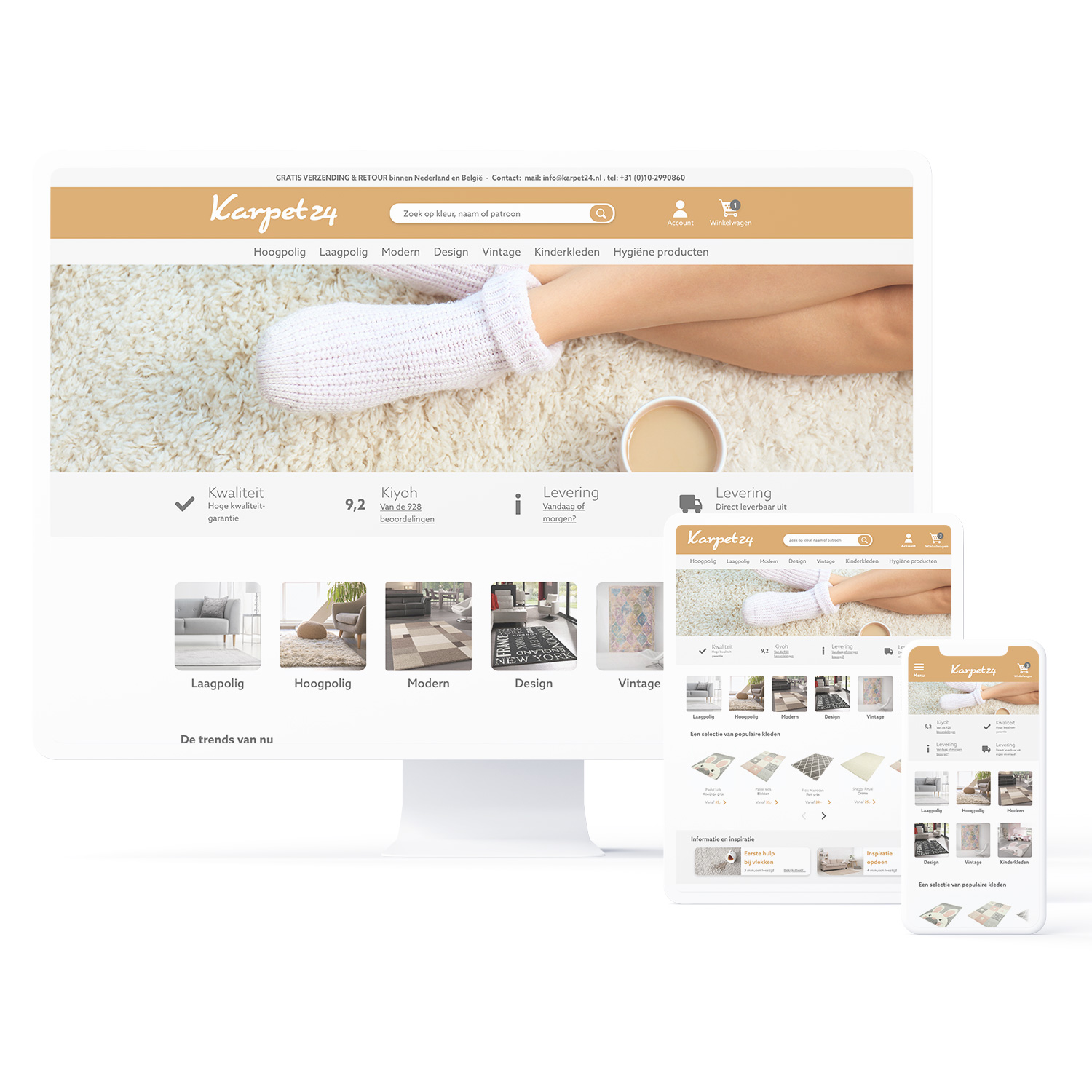 Foto van website in drie formaten